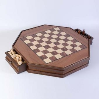 Шахматы в деревянной коробке восьмиугольные (CS29)