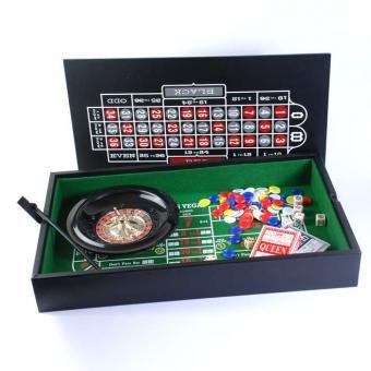 Набор: рулетка, мини покер с фишками