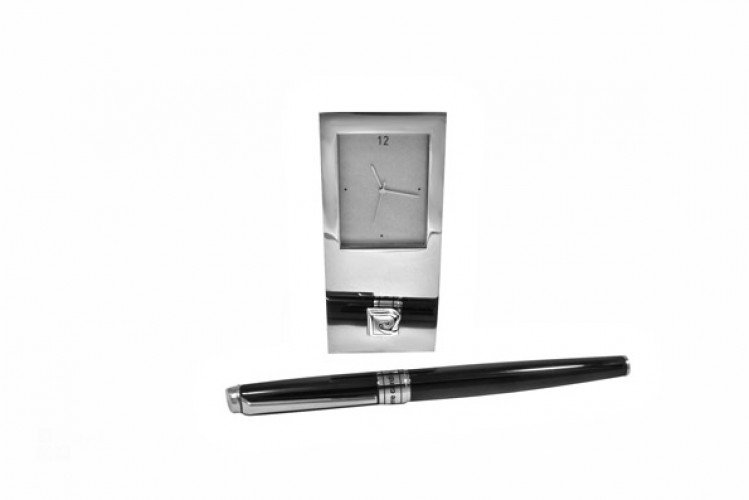 подарочный деловой набор ручка перьевая и часы